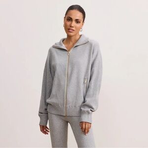 LUNE Active‎ Olly Bomber Grey Melange Knit Jacket NWT MSRP $220 Size XS